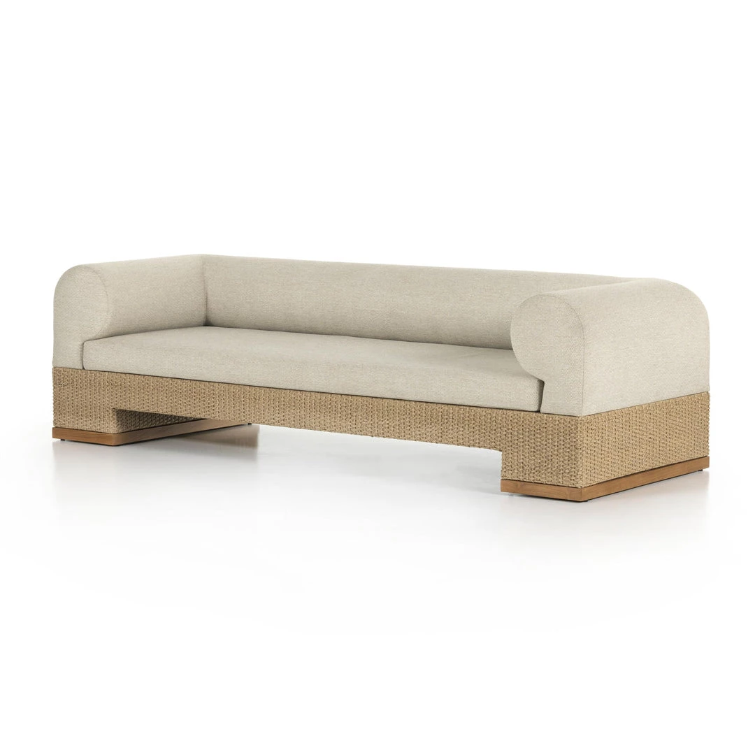 Fourhands Joss Outdoor Sofa-106"-Natural Teak New Outdoor