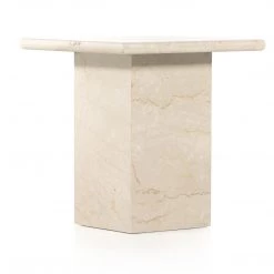 Fourhands Best Sellers Arum End Table-Cream Marble