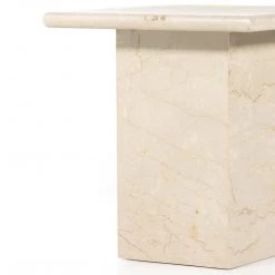 Fourhands Best Sellers Arum End Table-Cream Marble