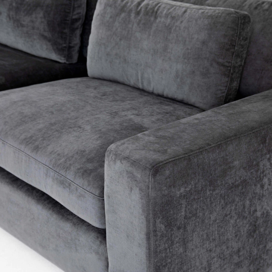 Fourhands Best Sellers Bloor 3-Pc Sectional-Charcoal Worn Velve