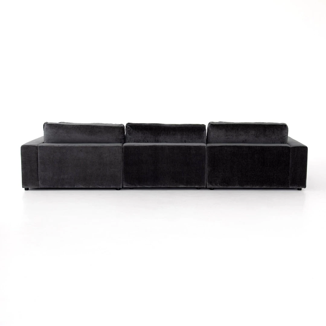 Fourhands Best Sellers Bloor 3-Pc Sectional-Charcoal Worn Velve