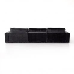 Fourhands Best Sellers Bloor 3-Pc Sectional-Charcoal Worn Velve