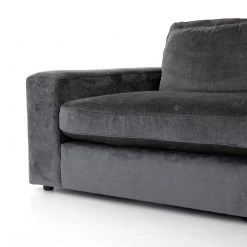 Fourhands Best Sellers Bloor 3-Pc Sectional-Charcoal Worn Velve