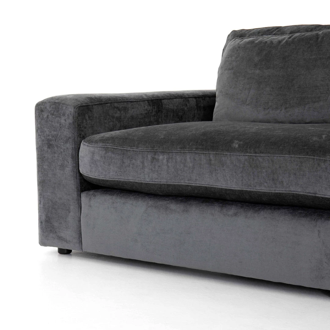 Fourhands Best Sellers Bloor 3-Pc Sectional-Charcoal Worn Velve