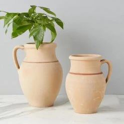 ETU HOME New Home Decor Found Unglazed Jug