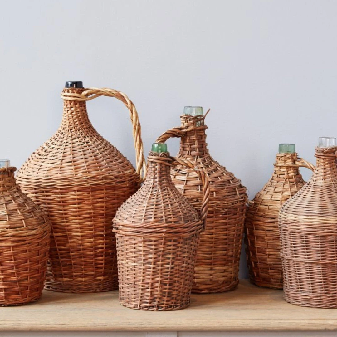ETU HOME Found Wicker Demijohn