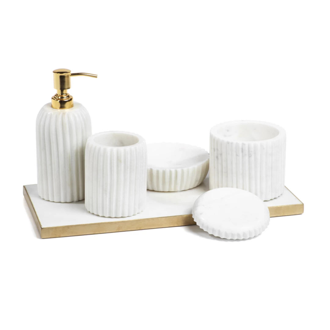 ZODAX BED + BATH Marley Marble Lidded Container