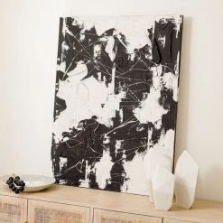 Ashley Craig Mixed Media - Black + White With Paint Splatter