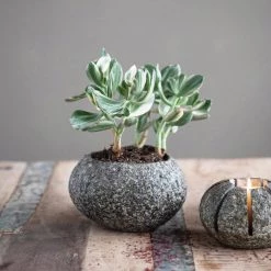CREATIVE CO OP Natural Stone Container HOME DECOR