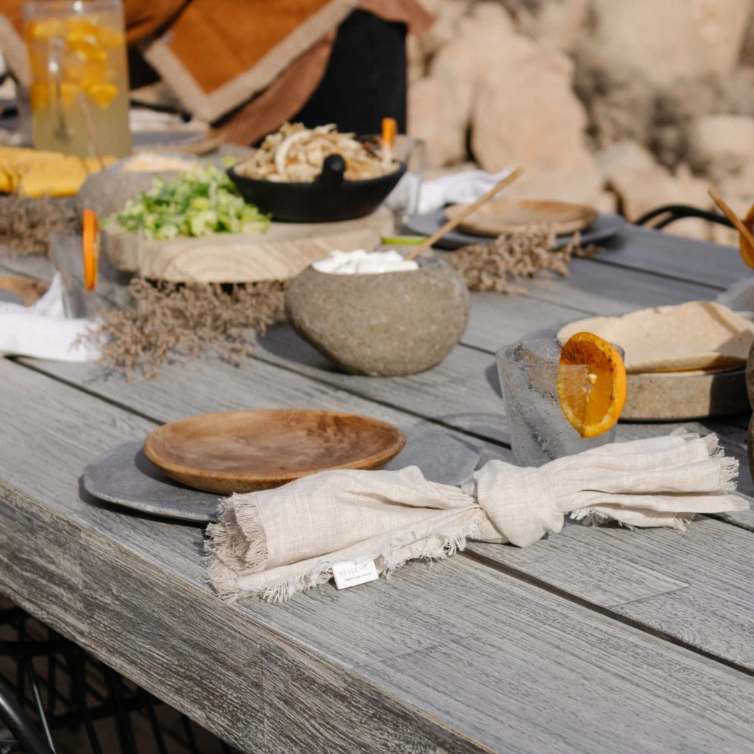 Kashul International Nude Fringe Napkin