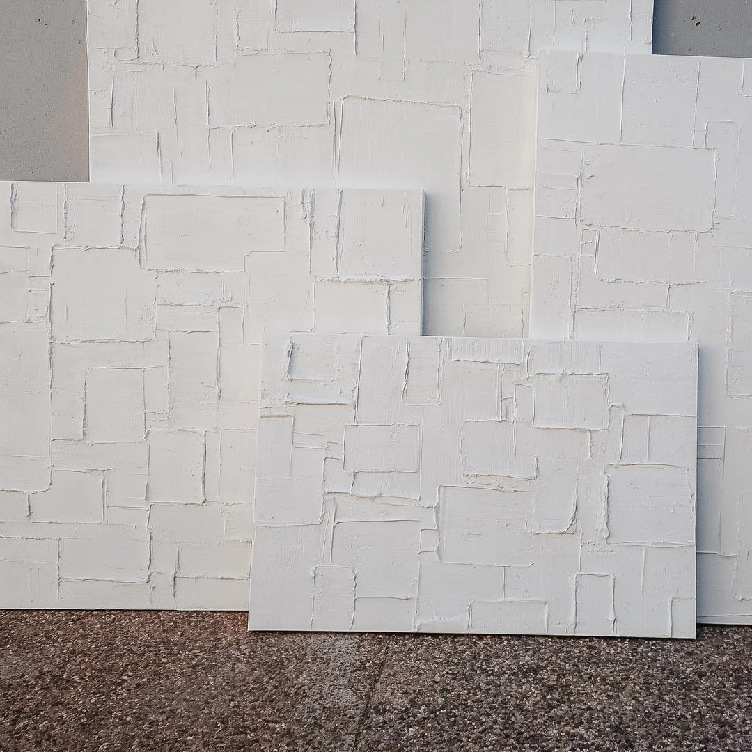 Ashley Craig Best Sellers Patchwork Original Art - White