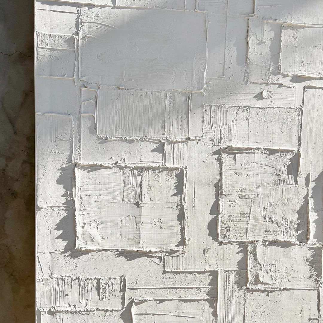 Ashley Craig Best Sellers Patchwork Original Art - White