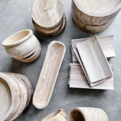 CREATIVE CO OP Paulownia Wood Bowl Best Sellers