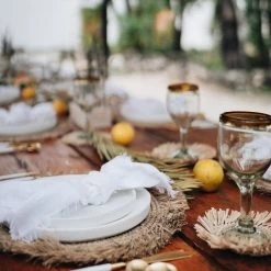 FAIRE Raffia Coasters, Set Of 4 New Kitchen