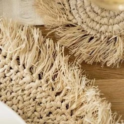 FAIRE Raffia Coasters, Set Of 4 New Kitchen