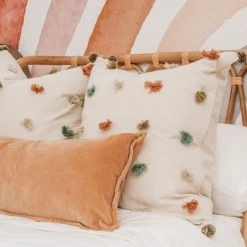 Surya Rainbow Pom Pom Pillow Best Sellers