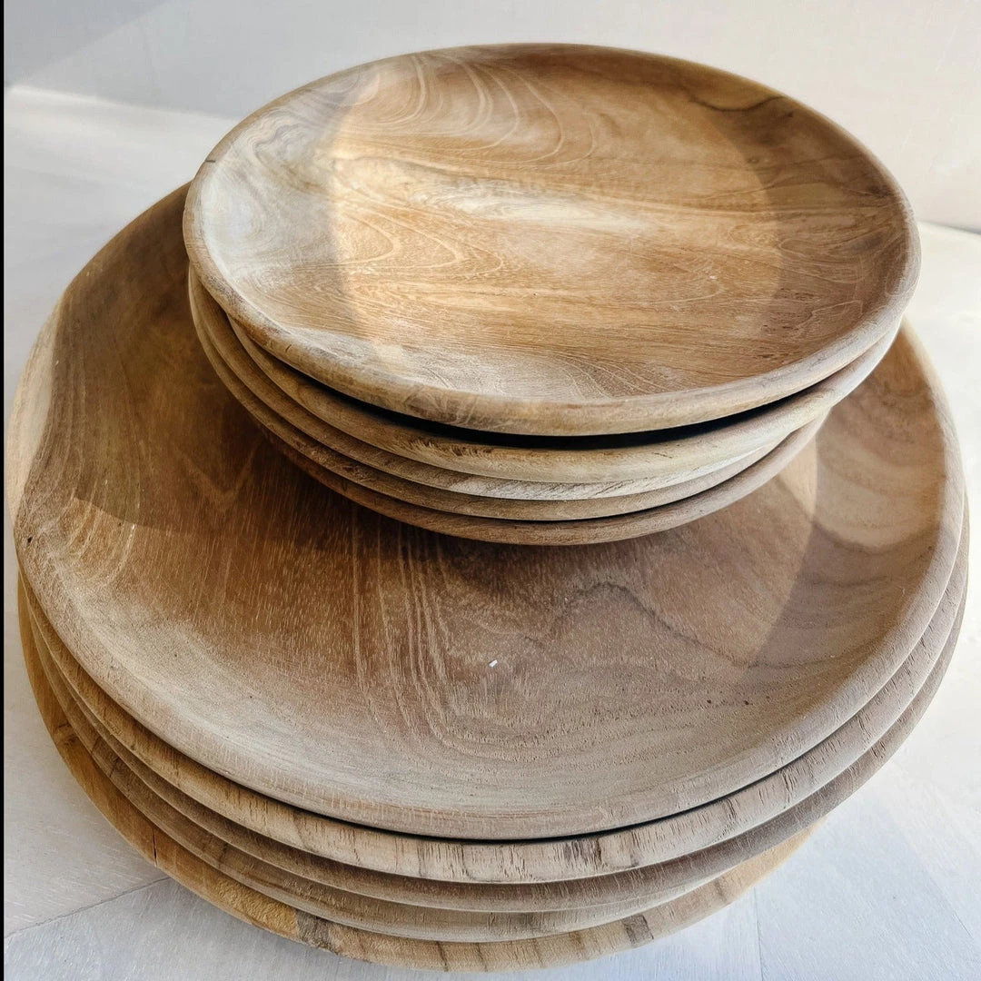 BIDK HOME New Kitchen Teakwood Plates