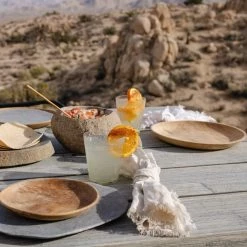 BIDK HOME New Kitchen Teakwood Plates