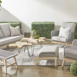 Essentials For Living New Outdoor Weave Outdoor Accent Stool