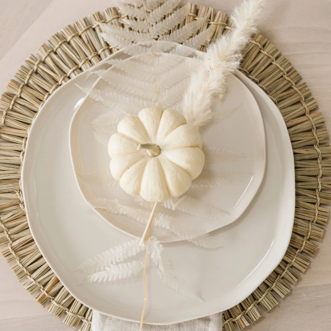 CREATIVE CO OP White Fern Leaves