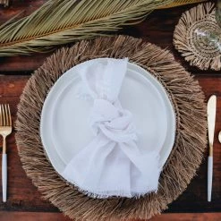 Kashul International White Fringe Napkin New Kitchen