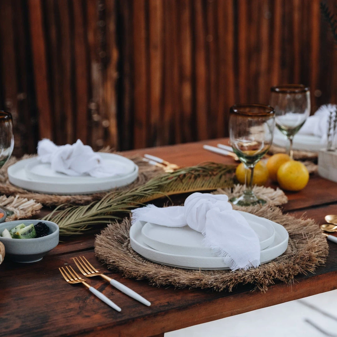 Kashul International White Fringe Napkin New Kitchen