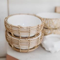 ZODAX Wicker & Bamboo Bowl