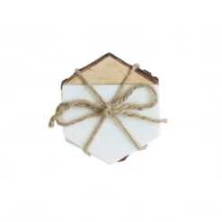 CREATIVE CO OP New Kitchen Julienne Hexagon Coasters