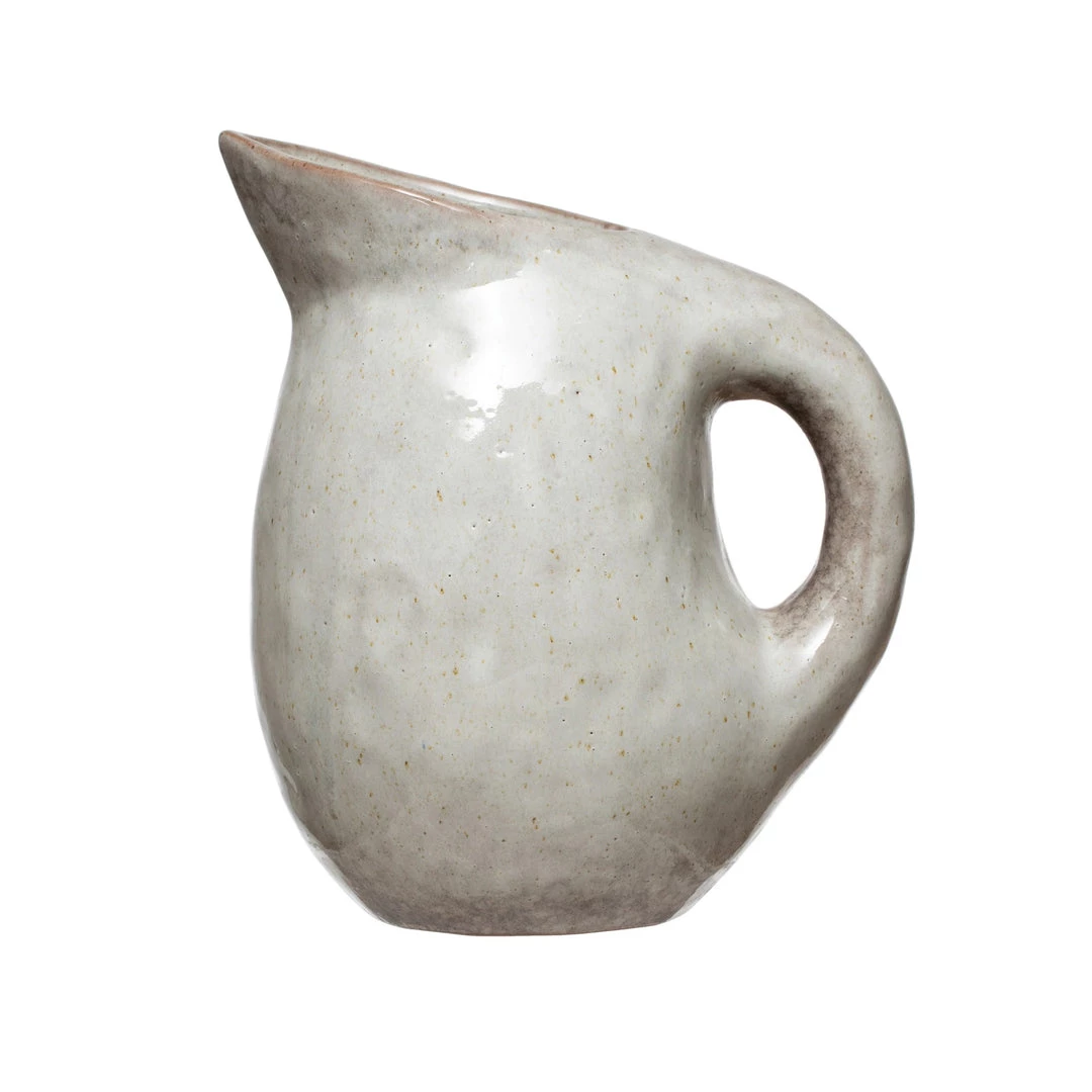 Bloomingville Stoneware Pitcher With Reactive Glaze, Bone Color New Kitchen