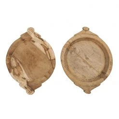 Creative Co Op Wood Hand-Carved Bowls