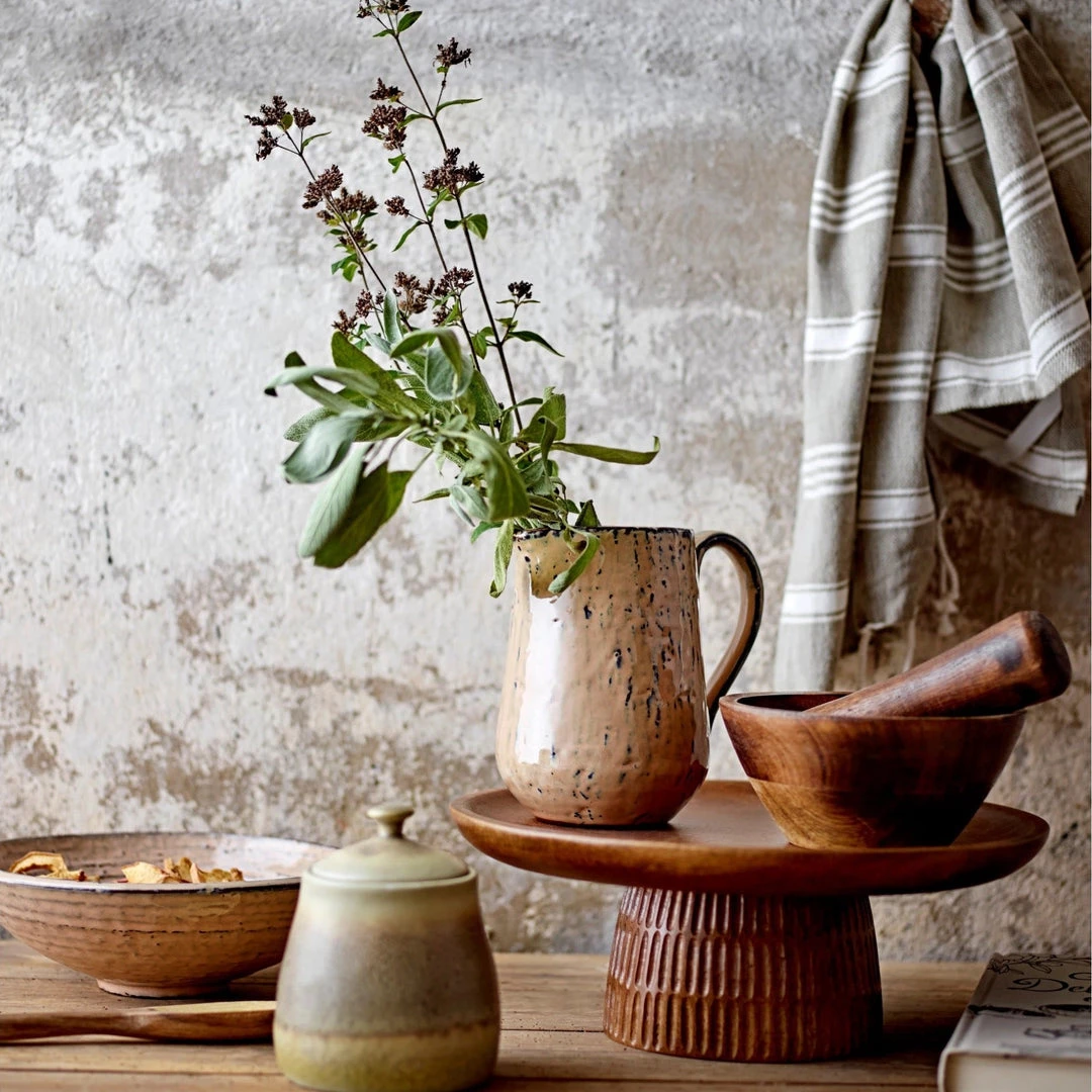 Bloomingville Hand-Carved Mango Wood Cake Stand