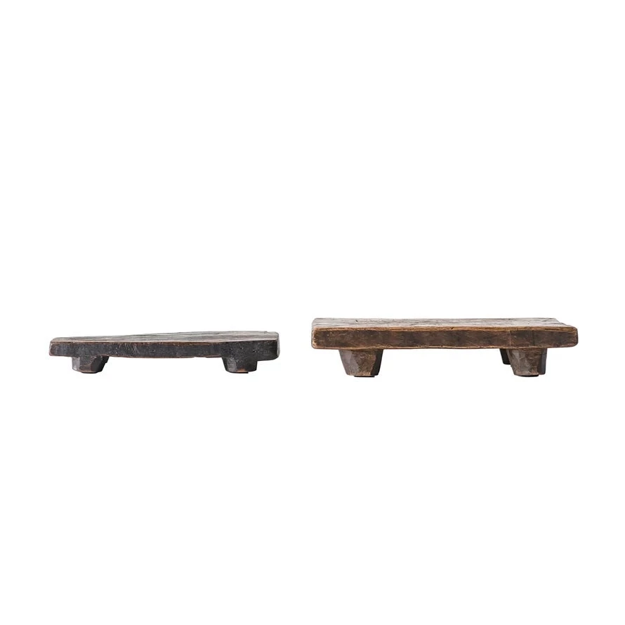 Creative Co Op Cary Wood Pedestals, Set Of 2 HOME DECOR