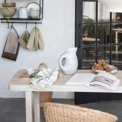 Bloomingville Stoneware Pitcher With Reactive Glaze, Bone Color New Kitchen