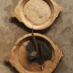 Creative Co Op Wood Hand-Carved Bowls