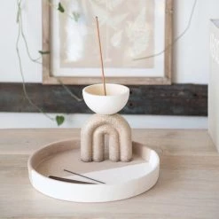 Bloomingville Best Of Home Decor Round Two-Tone Stoneware Tray