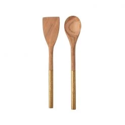 Bloomingville Wood Utensils With Brass Handles New Kitchen